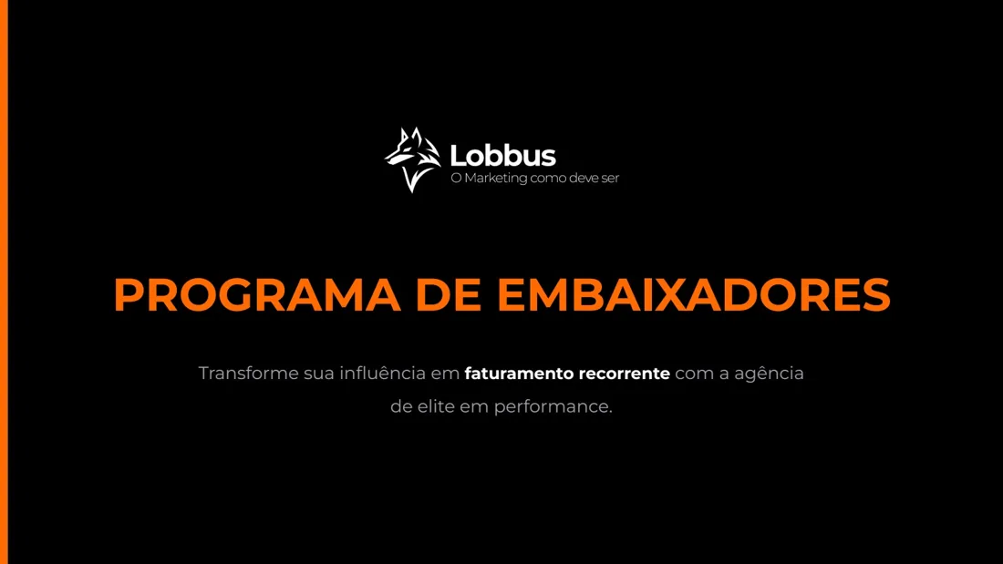 Capa do Programa de Embaixadores Lobbus